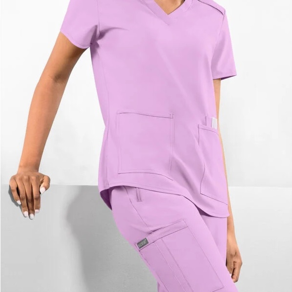 Lilac med couture scrub set